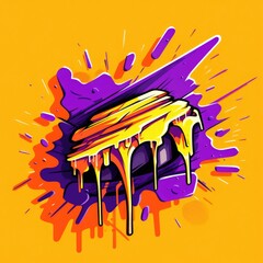 expressive graffiti neon artistic playful illustration design print geometric acid shapes style