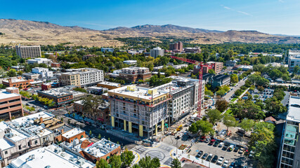 Downtown Boise Construction in the summer - obrazy, fototapety, plakaty