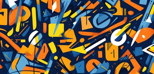 expressive graffiti neon artistic playful illustration design print geometric acid shapes style