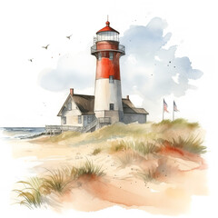 Lighthouse of Sylt: Watercolor