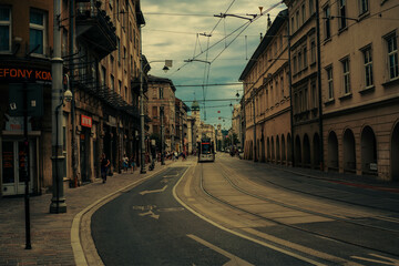 Cracow, train, street
