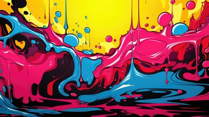 expressive graffiti neon artistic playful illustration design print geometric acid shapes style