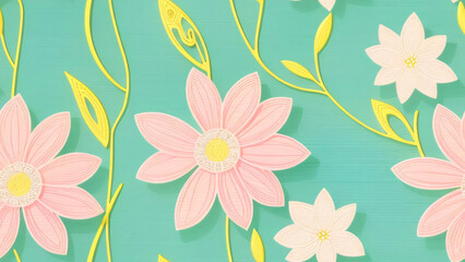 Obraz premium seamless floral pattern background, abstract design, generative AI