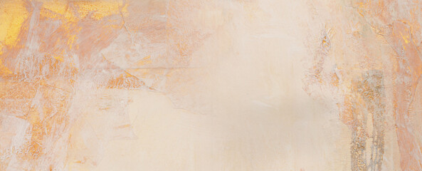 Grunge paper texture painting wall. Abstract gold, nacre and beige marble copy space background.