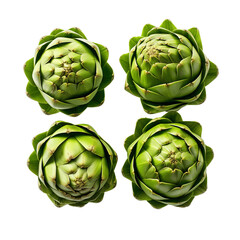 Fototapeta premium Artichoke Halves, Isolated on White Background 