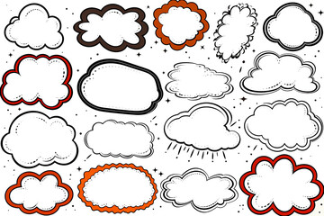 Set of comic speech bubbles. Cartoon vector illustration