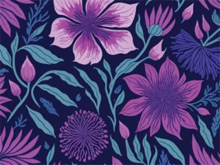 Rucksack Purple Flowers pattern design vector ai generated © Mansoor