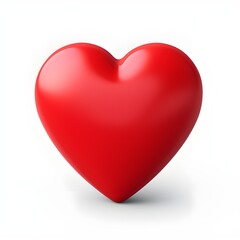 Happy Valentine's Day, 3D red heart shape icon in Y2K style. Design for greeting cards, posters, banners, flyers, invitations to parties, and social media templates. Generative AI.