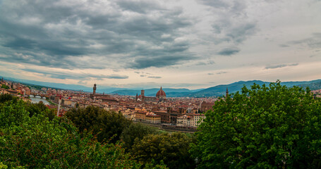 panoramic view of  Florence at sunset