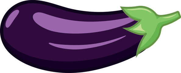 Isolated vector eggplant clip art illustration.