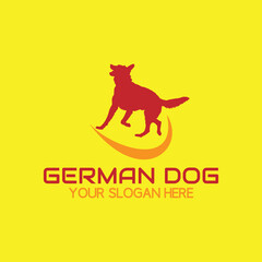 german dog breeding logo design vector