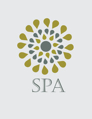 Creative abstract logo pattern of water drops or oil for a beauty salon or spa