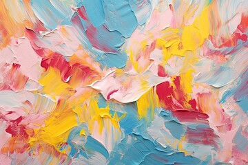 Bright and Bold: Visually Captivating Abstract Colorful Background with Expressive Brushstrokes, generative AI