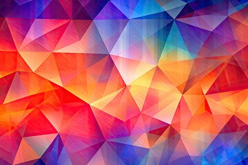 Obraz premium Vibrant and Playful: A Digital Art Style Abstract Geometric Background with Colorful Triangles, generative AI