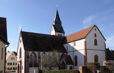 Kirche in Schaafheim-Mosbach - obrazy, fototapety, plakaty