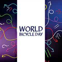 World Bicycle Day . Design suitable for greeting card poster and banner