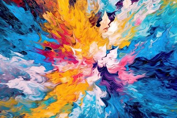Multicolor Abstract Background: A Vibrant Swirl of Colors in a Dynamic Digital Artwork, generative AI
