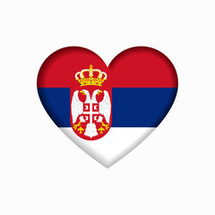 Serbian flag heart-shaped sign. Vector illustration.