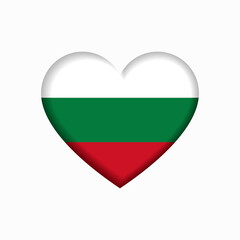 Bulgarian flag heart-shaped sign. Vector illustration.