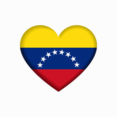 Venezuelan flag heart-shaped sign. Vector illustration.