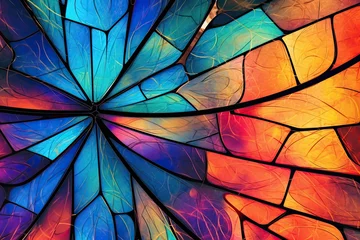 Poster de jardin Coloré Vibrant and Intricate: Exploring Colourful Abstract Backgrounds in a Dazzling Photography Style, generative AI