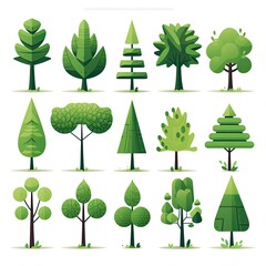 Tree clipart vector illustration collection