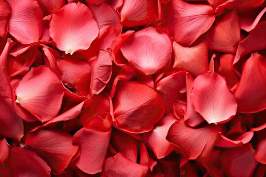 HD Red Abstract Background: Close-Up of Luxurious, Romantic Rose Petals - Photography Style, generative AI