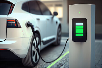 Naklejka premium Electric charging of the car of the future
