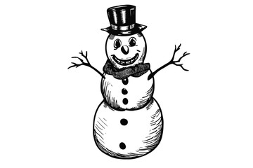 Snowman's Delight: A Winter Wonderland Vector Artwork