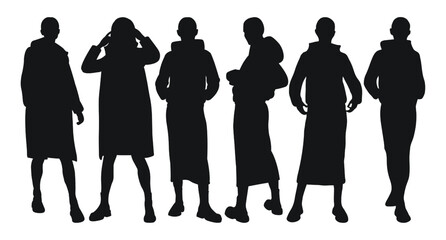 Image of female silhouettes. Woman, female, maiden, lass, lady, girl