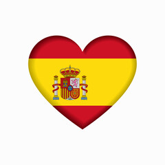 Spanish flag heart-shaped sign. Vector illustration.