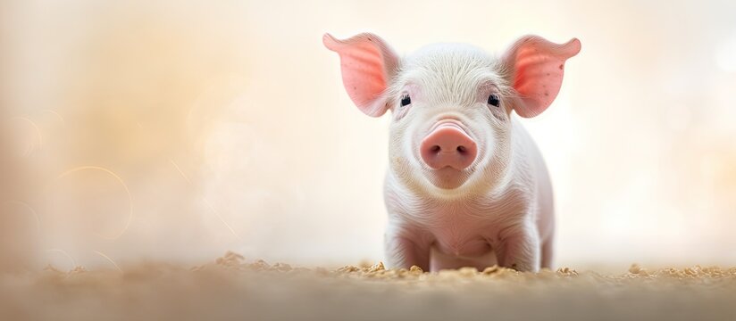 Close up of a dirty snout on a cute breeding pig at an indoor animal farm