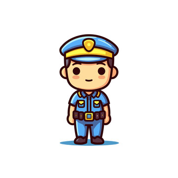 Man police standing cartoon , Illustration, Cartoon PNG