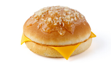 bun with cheese
on a white background, studio shot 1