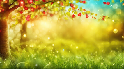 Bokeh Concept For Background Fantasy Summer Tree In The Focus