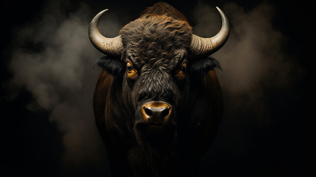 bufalo poderoso arte dourado com preto luxo 
