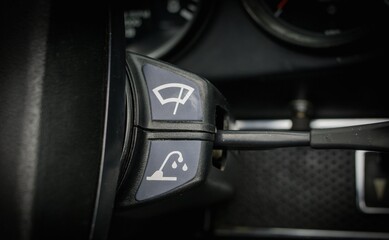 Windshield wiper stalk on a car