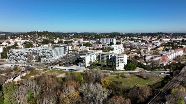 Castelnau le LEz city aerial urban city architecture sunny day 
