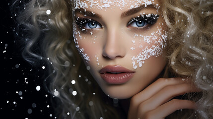 Natal, Inverno, Glitter, para beleza - obrazy, fototapety, plakaty