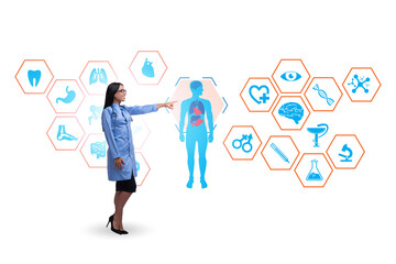 Telemedicine concept with medical elements