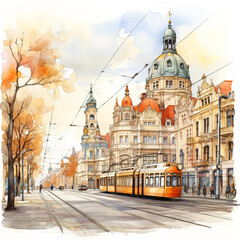 Aquarellimpressionen von Leipzig