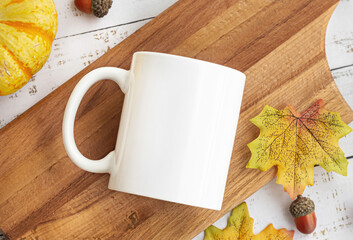 Halloween Fall 11 oz White Mug mock up for sublimation , orange  halloween mug mock-up. empty space for art work