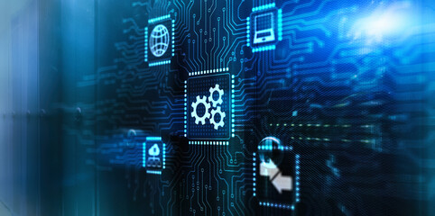 Automation business technology optimisation. Smart technology concept