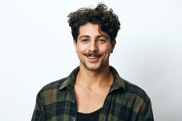 Man portrait hipster fashion smile face handsome copyspace