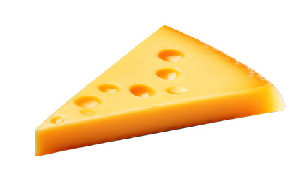 Slice of cheese isolated on transparent or white background