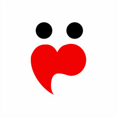 Unique heart logo design with the concept of love between men and women.