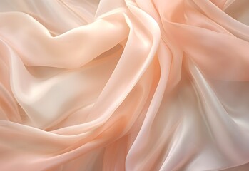 Pastel pink rose flower silk fabric background, view from above Smooth elegant colorful silk satin shining luxury cloth texture can use as abstract background banner wallpaper with copy space close-up