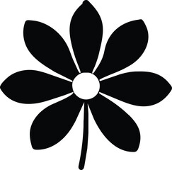 Black and white flower, vector isolated
