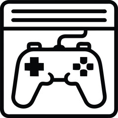 Outline joy game icon, game controller, vector isolated on white 