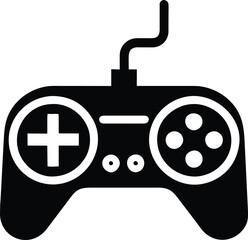 Joystick video game controller, gamepad vector icon, silhouette flat style logo
